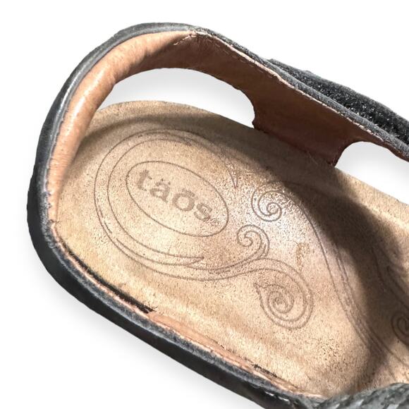 Taos Gray Leather Trulie Cushioned Adjustable Cork Sandals Women's US10 EU41 - Picture 9 of 10